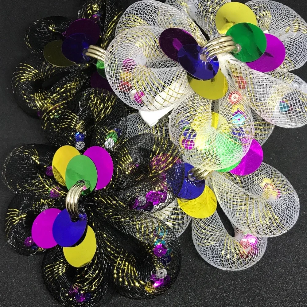 Rare 80s 90s Vintage Metallic Rainbow Bow Clips - 2 pack Funky Kidcore